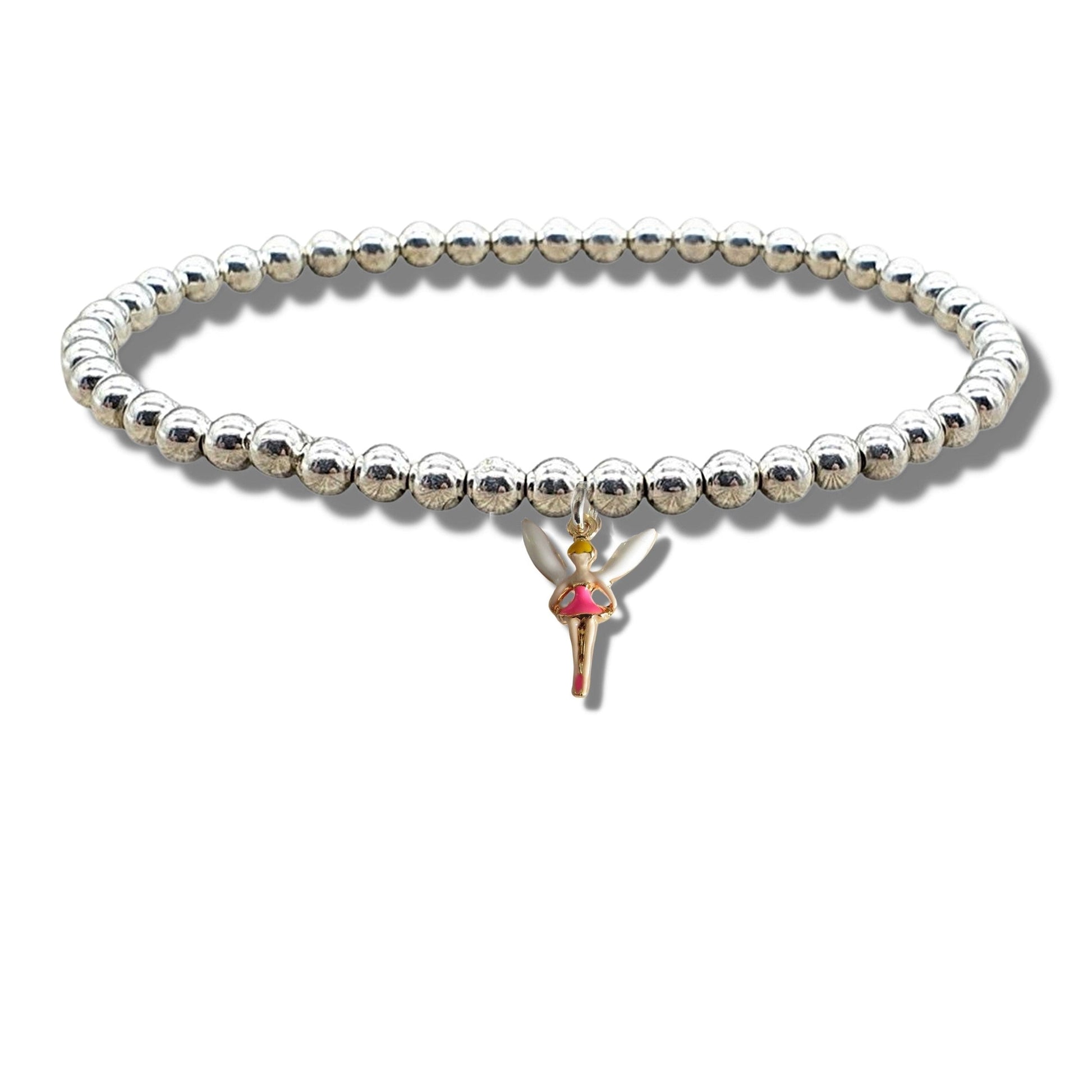 Girls Pink Fairy Beaded Bracelet-0