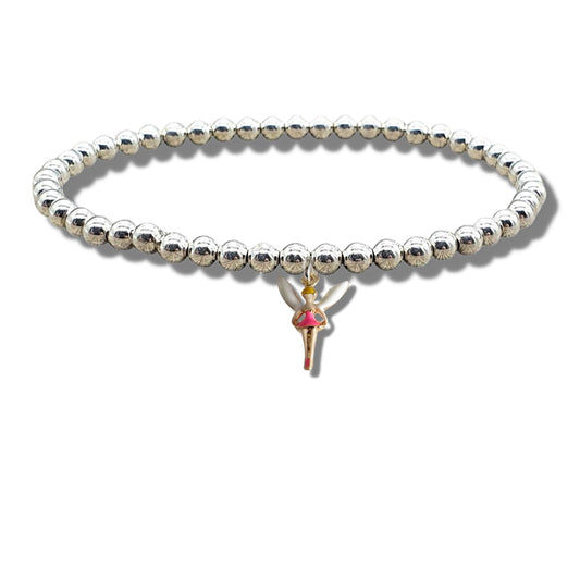 Girls Pink Fairy Beaded Bracelet-0