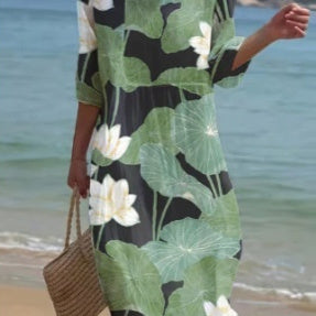 Women's Long Sleeve Round Neck Dress