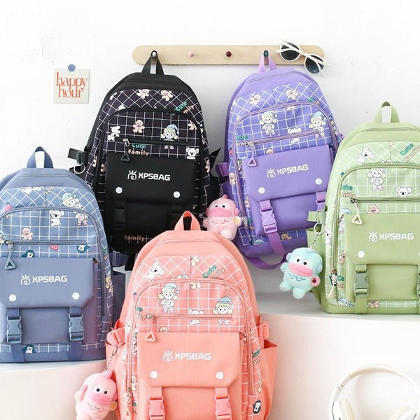 Girls Primary School Nylon Backpack – 5 Colours