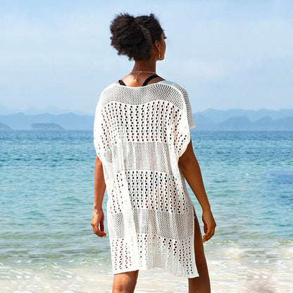 Women's Knit Cutout Beach Cover-Up Blouse | One Size