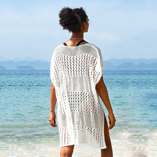 Women's Knit Cutout Beach Cover-Up Blouse | One Size