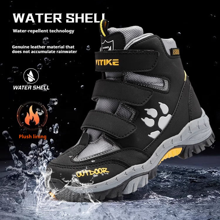 Children's Nubuck Velcro Winter Boots | British Style Kids Boots