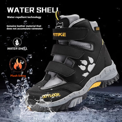 Children's Nubuck Velcro Winter Boots | British Style Kids Boots