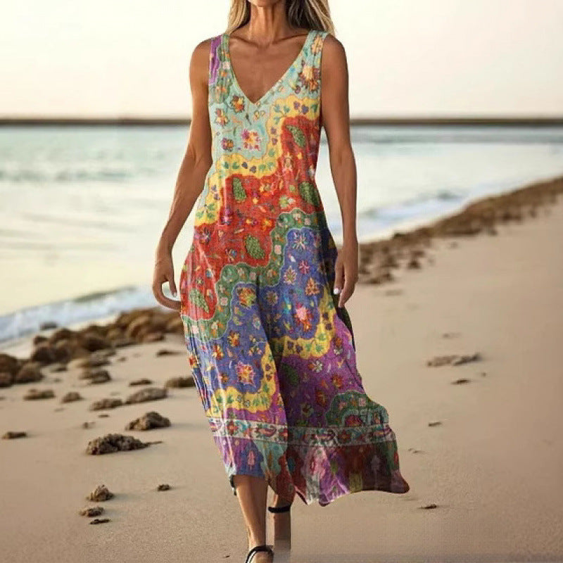 Women's 3D Print A-Line Flared Dress | Artistic Retro