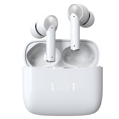 Touch Control Wireless Earbuds — Bluetooth 5.0 Semi In-Ear with Digital Display Charging Case