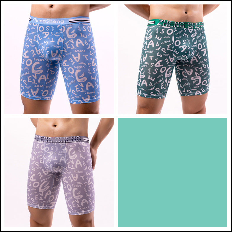Men's Ice Silk Boxer Briefs – Antibacterial, Sizes L–5XL