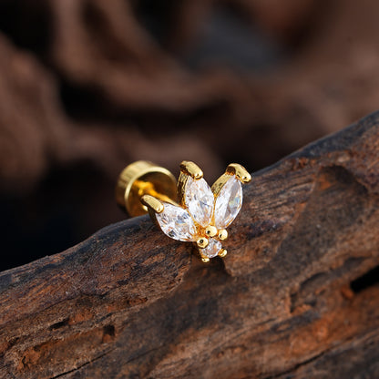 Micro-Set Zircon Ear Cuff | Minimalist Stainless Steel Single Ear Stud