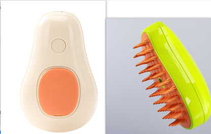 3-in-1 USB Steam Pet Grooming Brush | Self-Cleaning Detangle & Massage Comb