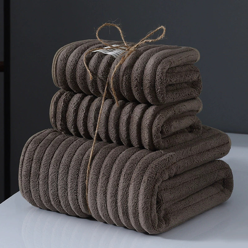 Soft Coral Fleece Bath Towel | Fast-Absorbing & Plush | 5 Colours