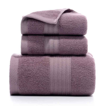 Pure Cotton Towel Set – 3-Piece Bath & Hand Towel Bundle in 22 Designs