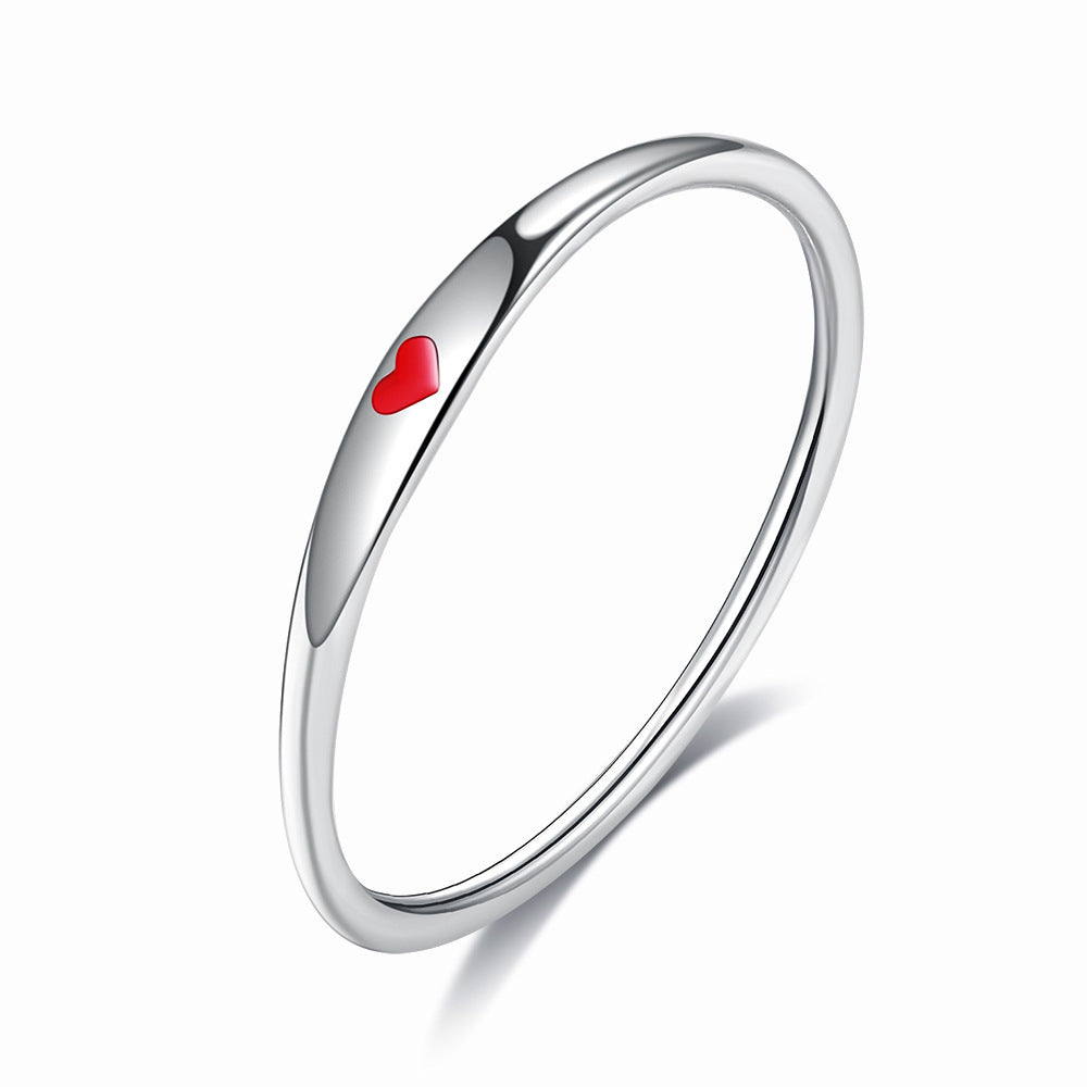 925 Sterling Silver Heart Ring | Minimalist Heart Band Ring for Women