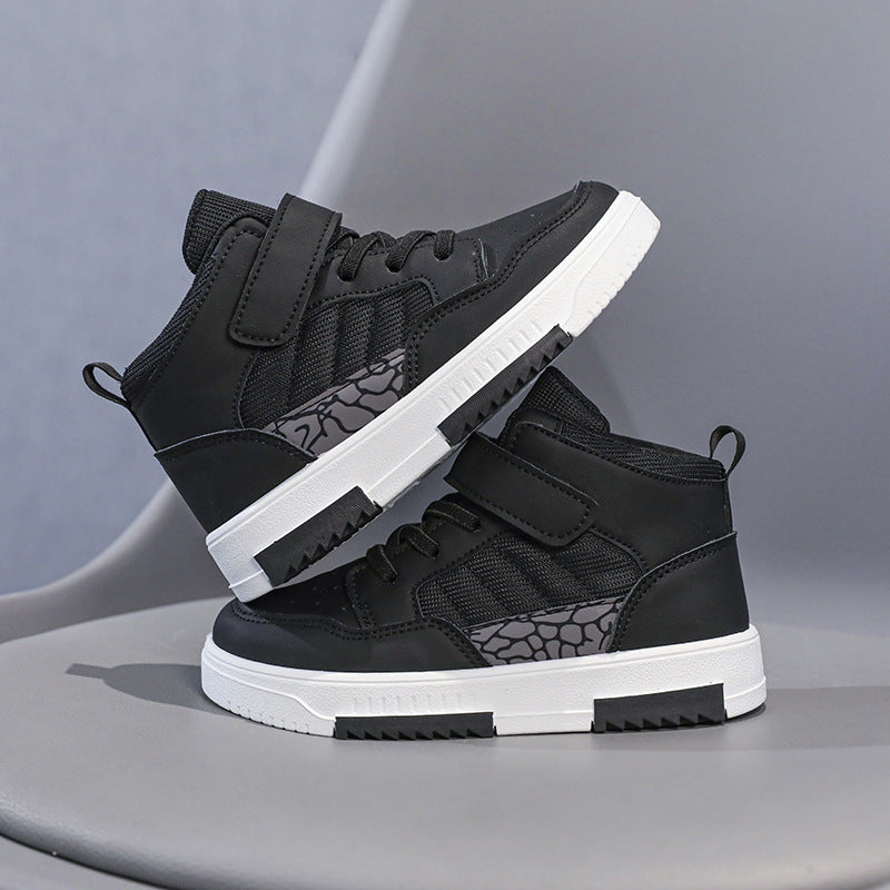 Children's High-Top Velcro Sneakers | Synthetic Leather | EU 28-38