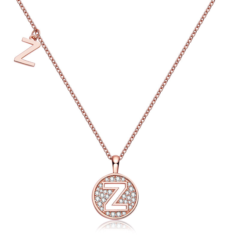 Moissanite Letter Z Necklace | Platinum-Plated S925 Silver | GRA Certified