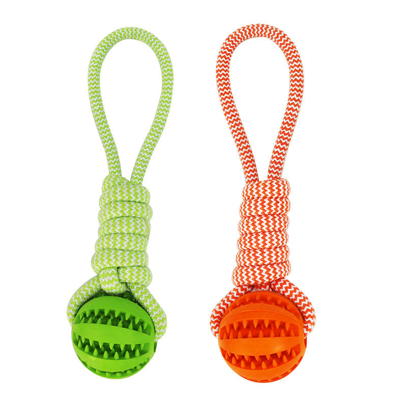 Interactive Hemp Rope & Rubber Dog Toy | Chew & Dental