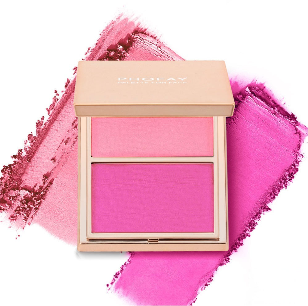Cream & Powder Blush Duo - Buildable Natural Finish