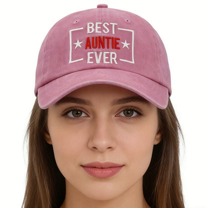 Best Auntie Ever Embroidered Baseball Cap | Adjustable Gift Hat for Women