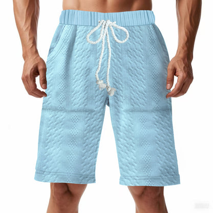 Men's Loose Fit Knitted Jacquard Shorts | Casual S-3XL