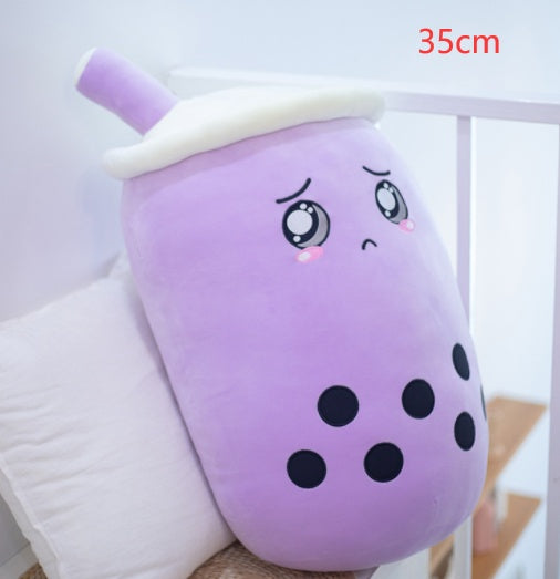 Boba Tea Plush Pillow Cushion - Soft Bubble Tea Stuffed Toy