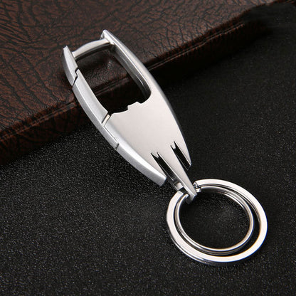 Metal Stainless Steel Key Ring | Slim Car Keychain | Black, Gold & Silver