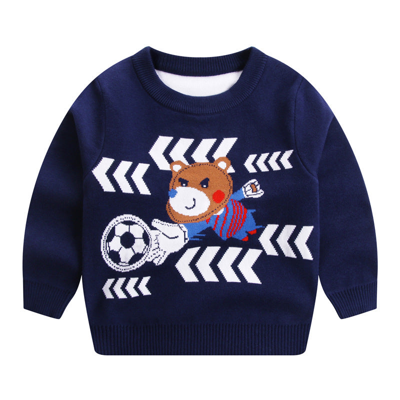 Children's Double-Layer Cotton Round Neck Sweatshirt