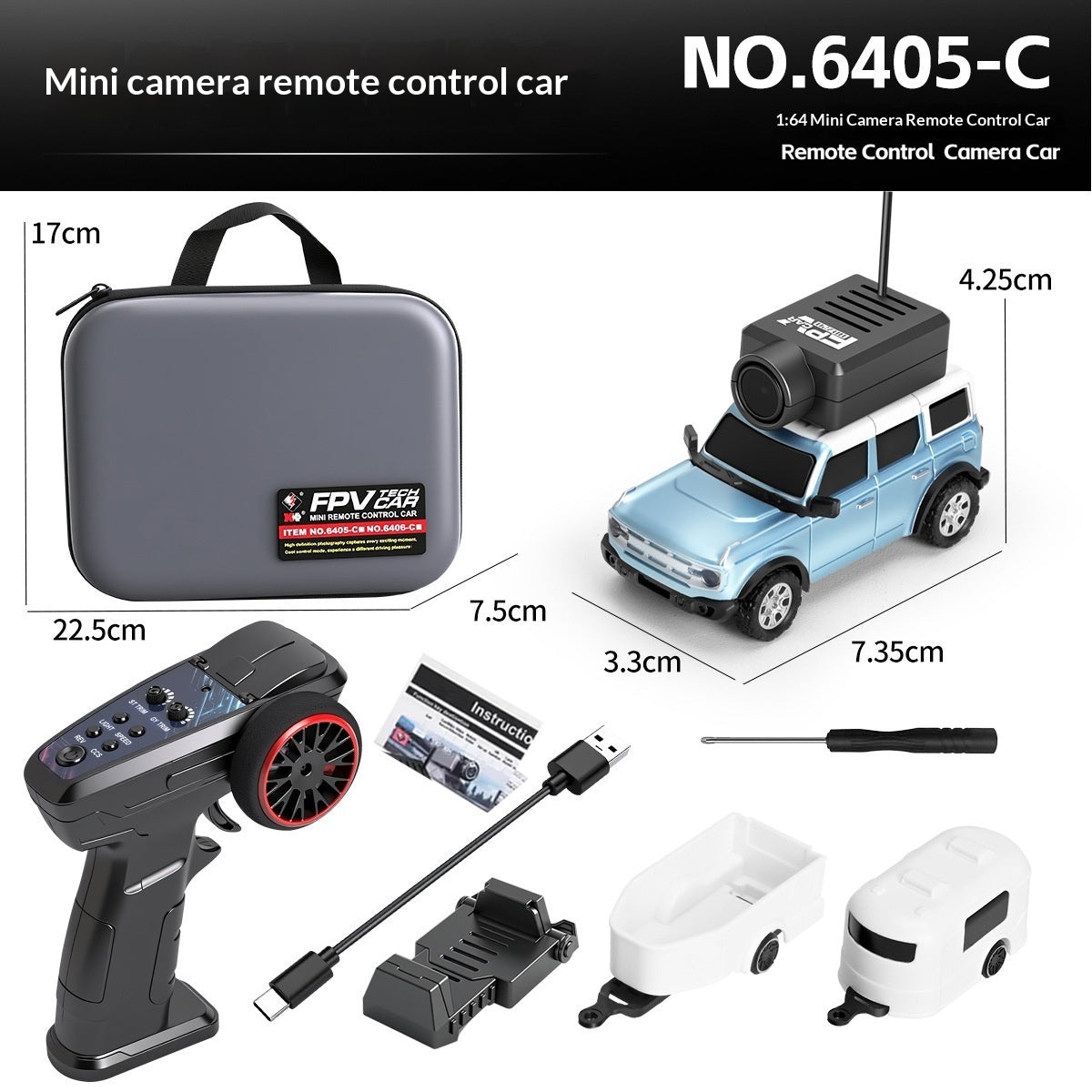 Mini FPV RC Car with Camera – HD Image Transmission Self-Stabilising 4 Colours