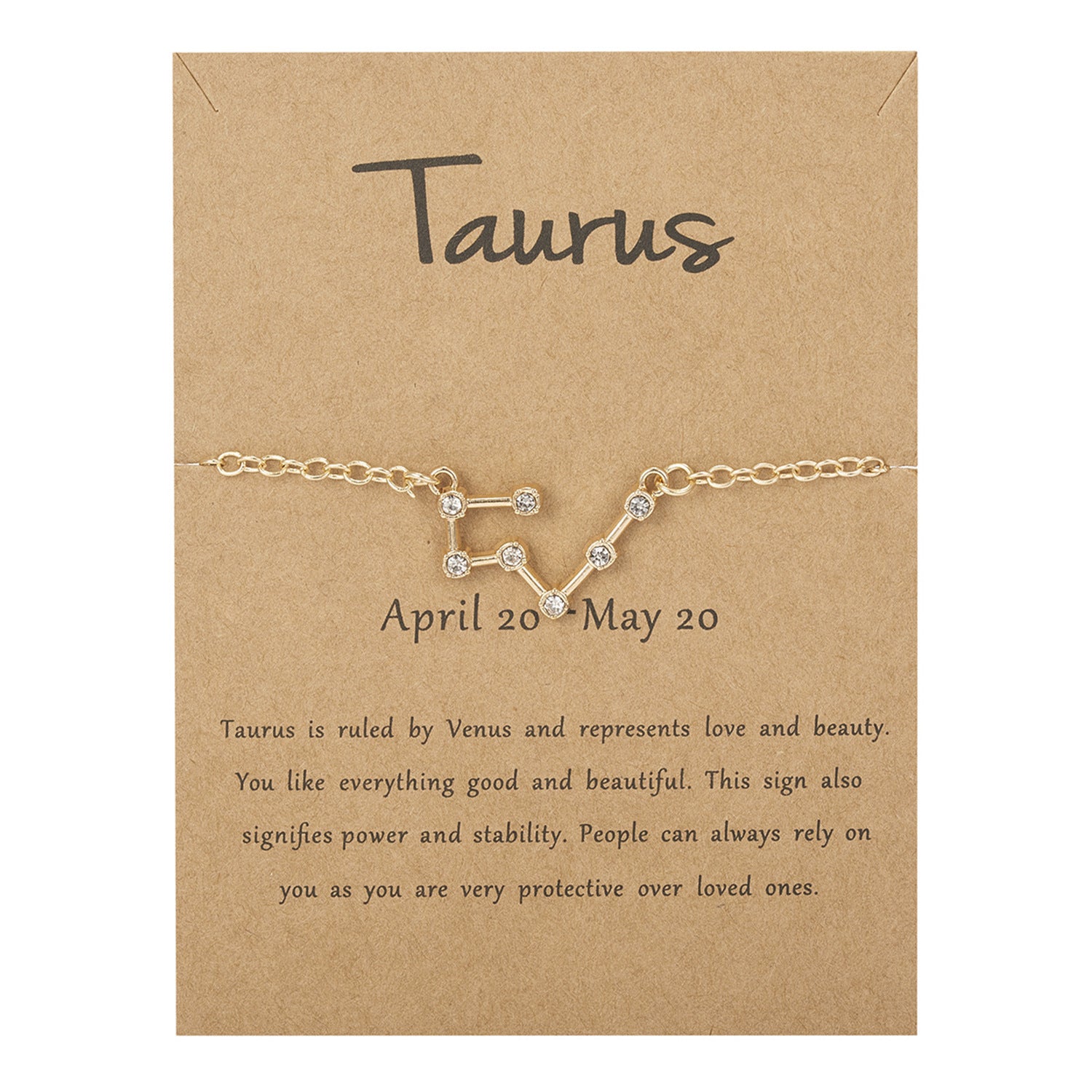 Zodiac Star Sign Gold-Plated Chain Bracelet | All 12 Signs