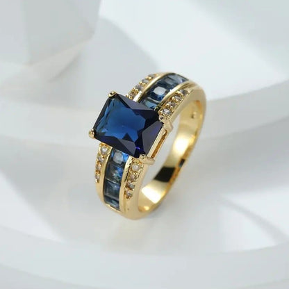 Retro Colour-Block Ring | Electroplated Alloy Fashion Ring for Women