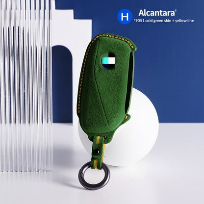 Suede Car Key Case with Keyring | BMW X5 X3 Key Cover
