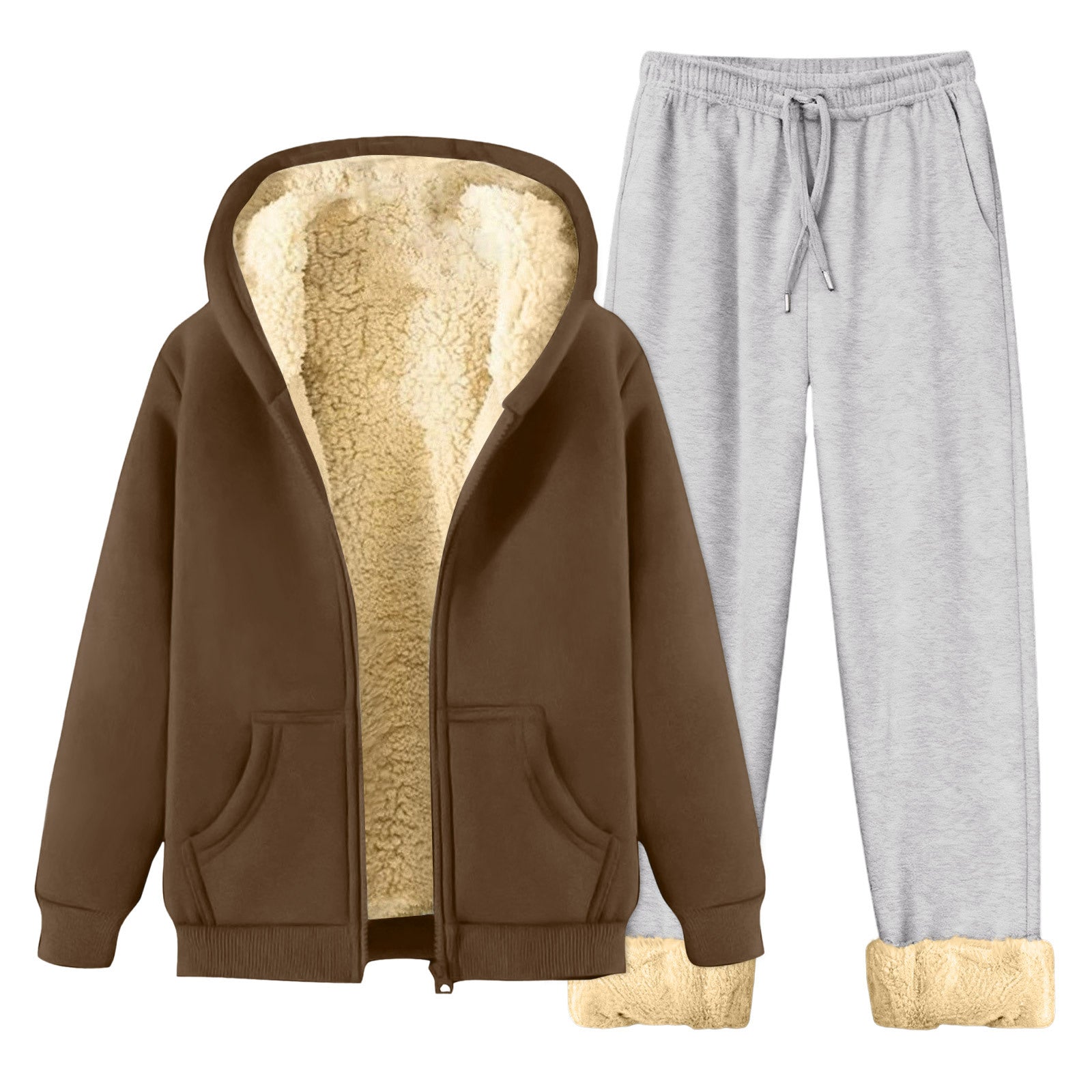 Men's Fleece-Lined Hoodie Tracksuit Set – Autumn Winter | M–5XL