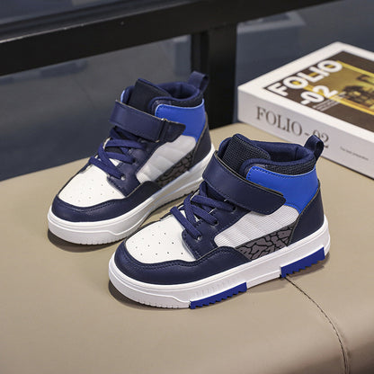 Children's High-Top Velcro Sneakers | Synthetic Leather | EU 28-38