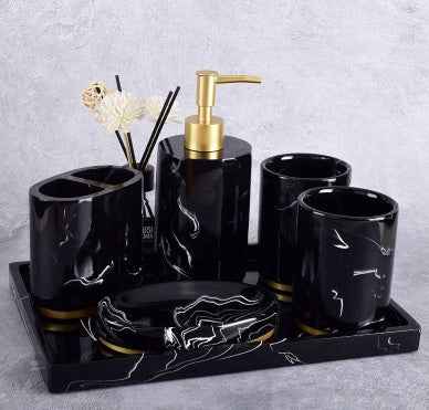 Ceramic Marble Bathroom Accessories Set