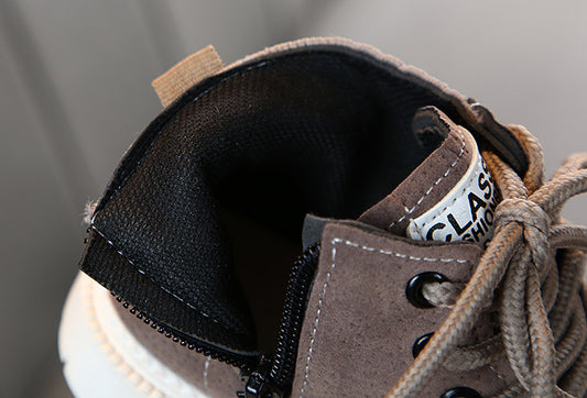 Kids' Martin Ankle Boots – Grey, Brown & Black