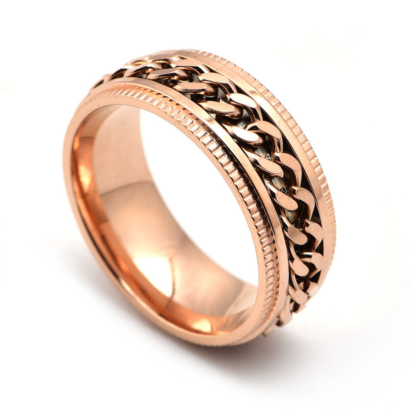 Men's Stainless Steel Spinner Fidget Ring