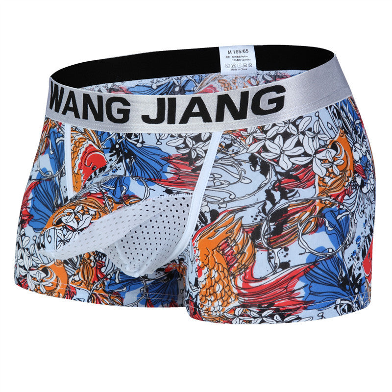 Men's Ice Silk Printed Boxer Briefs – Soft Nylon Knit Underwear 20 Designs
