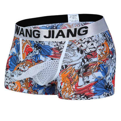 Men's Ice Silk Printed Boxer Briefs – Soft Nylon Knit Underwear 20 Designs