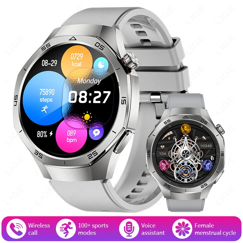 Smart Watch with Bluetooth Calling & Health Monitoring – Black & Silver