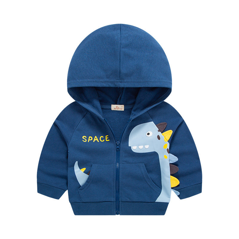 Children's Dinosaur Cotton Cardigan Jacket | Kids Casual Layer 90-140cm