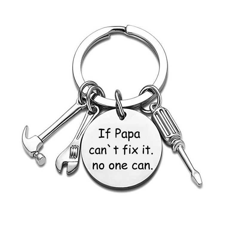 Personalised Message Metal Keyring | Dad, Papa, Grandpa