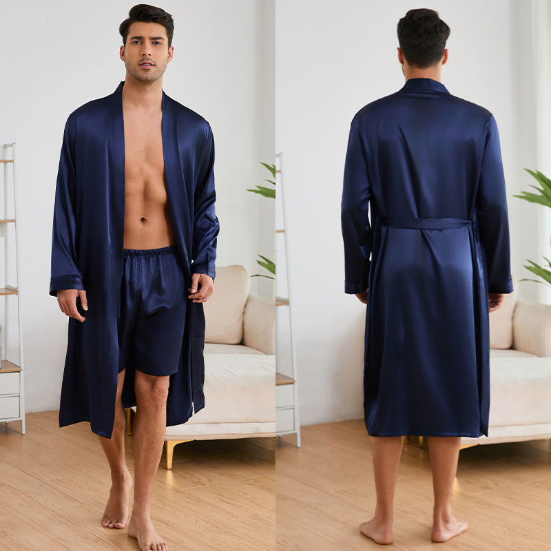 Men's Robe & Shorts Set | Solid Colour Homewear