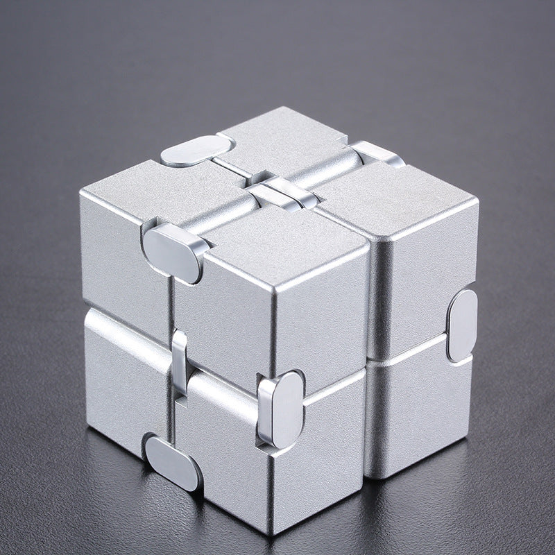 Premium Aluminium Alloy Infinite Cube Fidget Toy | Metal Desk Toy