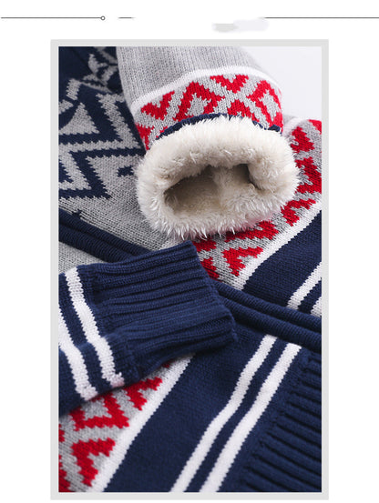 Children's Striped Zip-Up Knitted Cardigan | Long Sleeve Cotton Sweater