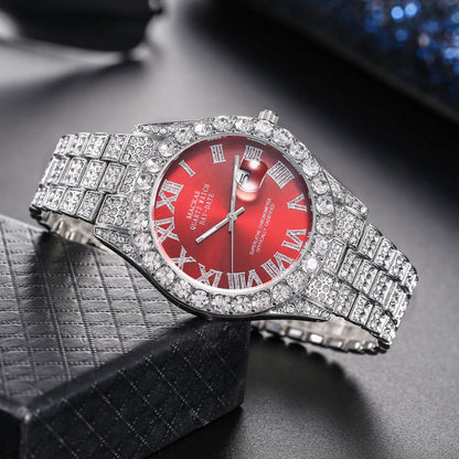 Roman Numeral Quartz Watch | Steel Band Men's Fashion Watch