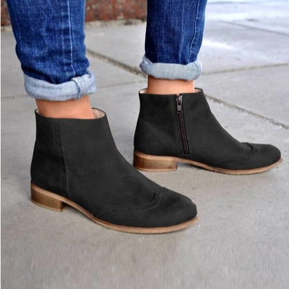 Women's Square-Heel Side-Zip Ankle Boots | EU 34-43