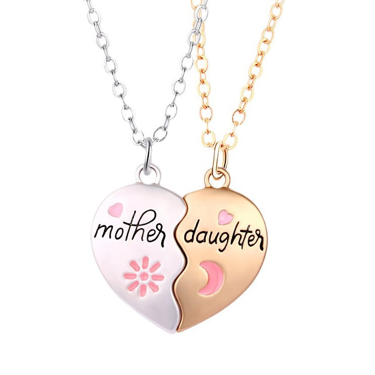 Mother Daughter Heart Necklace Set | 18K Gold Plated