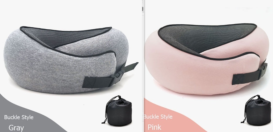 Memory Foam Travel Neck Pillow — U-Shaped Neck Support for Flights, Commuting & Long Journeys