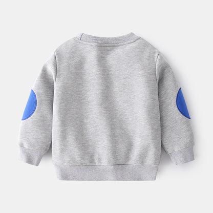 Boys' Letter Print Pullover Sweatshirt | Kids Cotton Sweatshirt