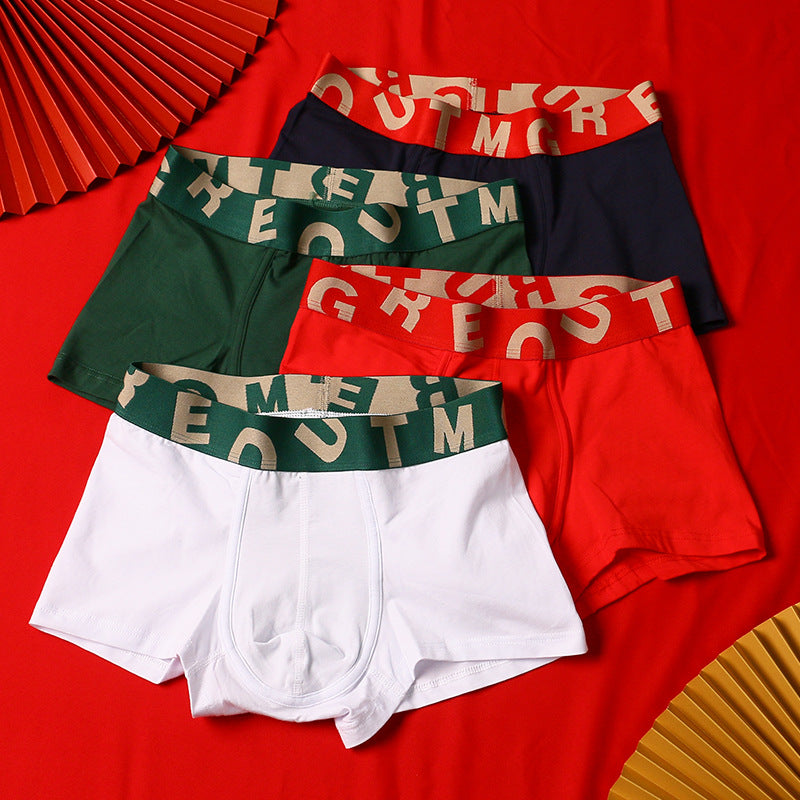 Men's Cotton Knit Boxer Briefs – Antibacterial Breathable Mid-Waist 6 Colours
