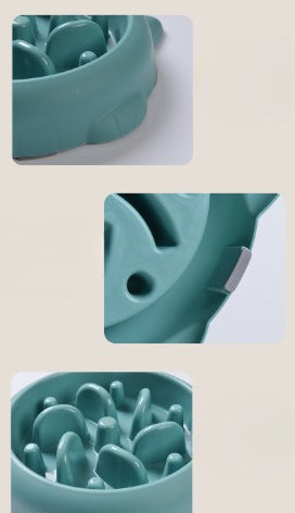 Slow Feeder Dog Bowl | Anti-Gulping Bone Pattern Puzzle Bowl