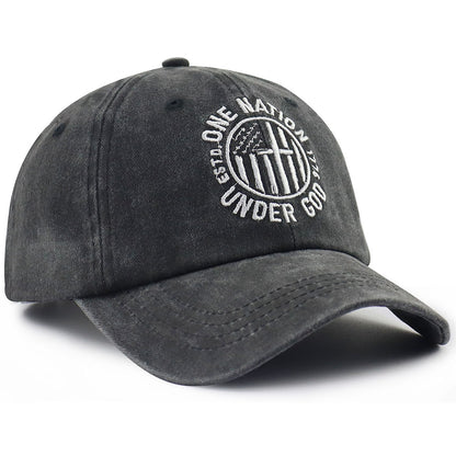 One Nation Under God Embroidered Baseball Cap | Adjustable Unisex Cotton Hat